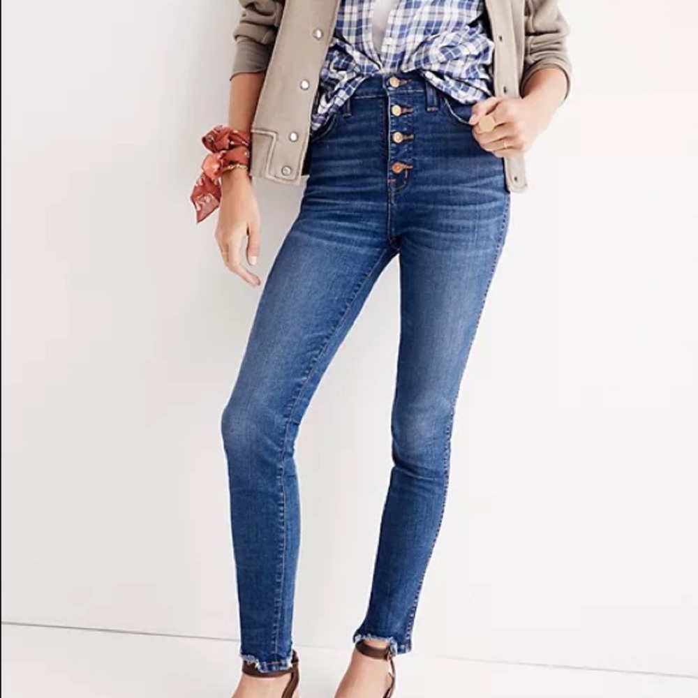 Madewell 10" High-Rise Skinny Jeans: Chewed-Hem Edition